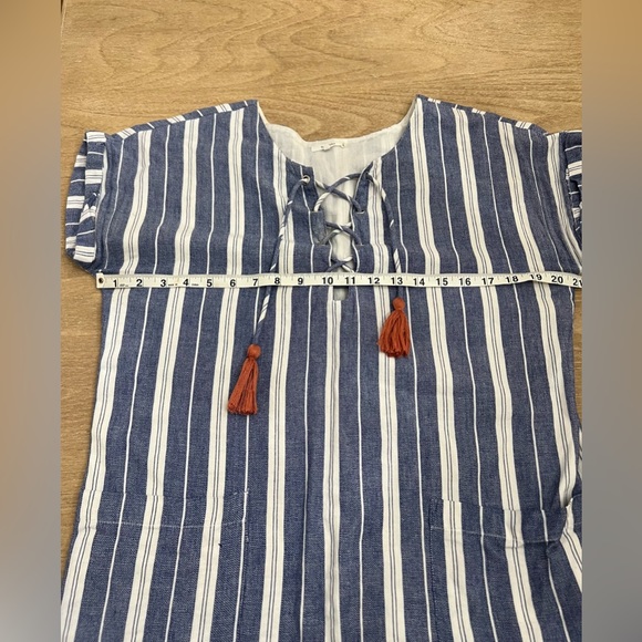 Tularosa blue and white striped tassel tunic dress size small - Picture 5 of 11